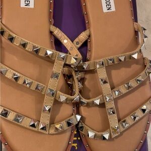 Steve Madden 
Nordstrom Tan and Silver Studded Sandals